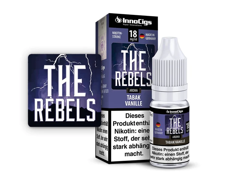 InnoCigs - The Rebels Tabak Vanille - 10ml Fertigliquid (Nikotinfrei/Nikotin)