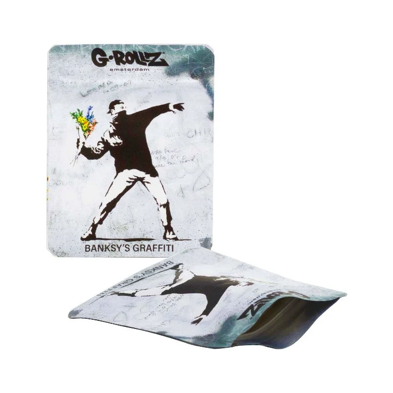 G-Rollz Banksy Bag «Flower Thrower» – Zip-Beutel 6.5×8.5 cm