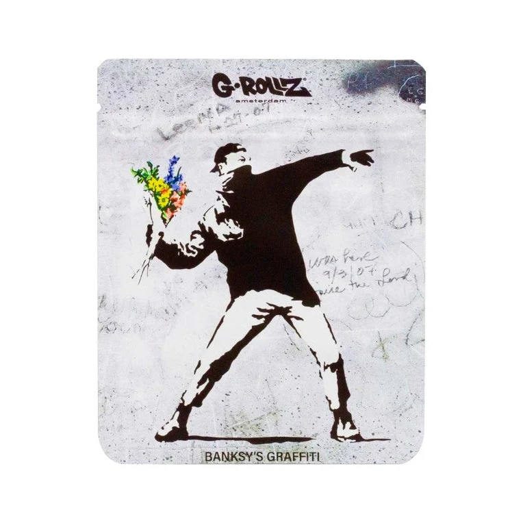 G-Rollz Banksy Bag «Flower Thrower» – Zip-Beutel 10×12.5 cm