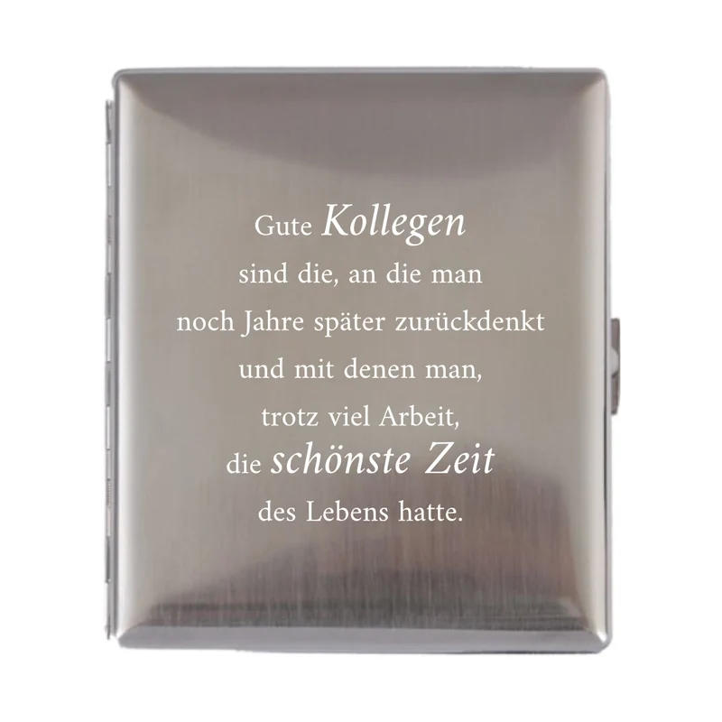 Gute Kollegen sind ... Zigarettenetui mit Spruch graviert