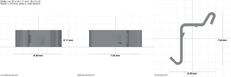 3er Set Ersatzclips passend für IKEA LOCK Deckenlampe