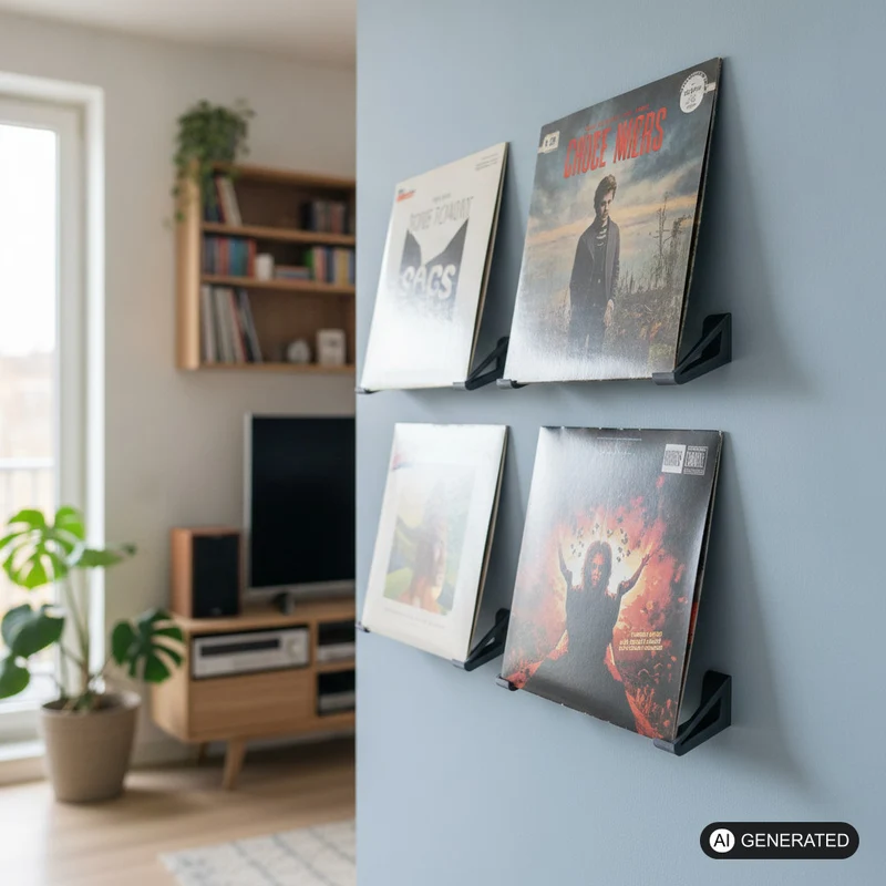 2x Vinyl Schallplatten Regal | Wandhalterung | Album Display