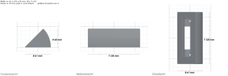 Keilhalterung 20° kompatibel mit Ring Doorbell 1/2/3/3+/4 Winkel links/rechts