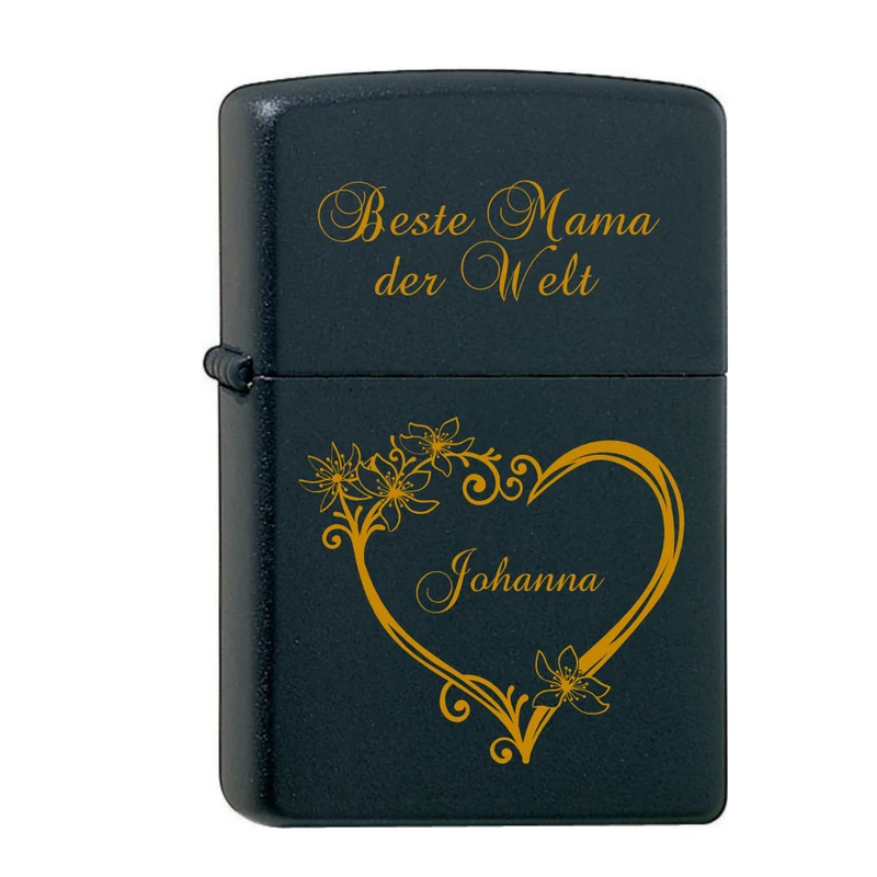 Beste Mama der Welt mit Herz und Name graviertes Zippo