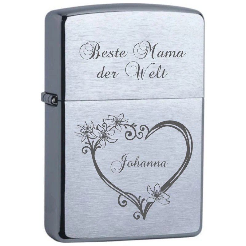 Beste Mama der Welt mit Herz und Name graviertes Zippo