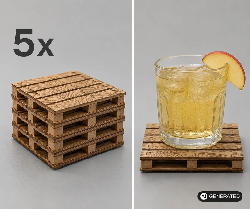 5x Paletten Untersetzer Mini Holzpaletten Getränkeuntersetzer Coaster aus Holz
