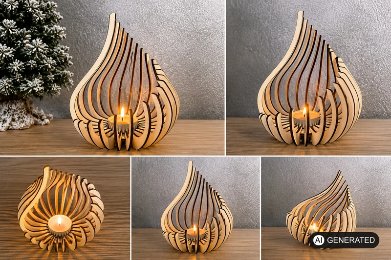 Teelichthalter Holz Lichtertülle Teelicht Kerzenhalter Designer