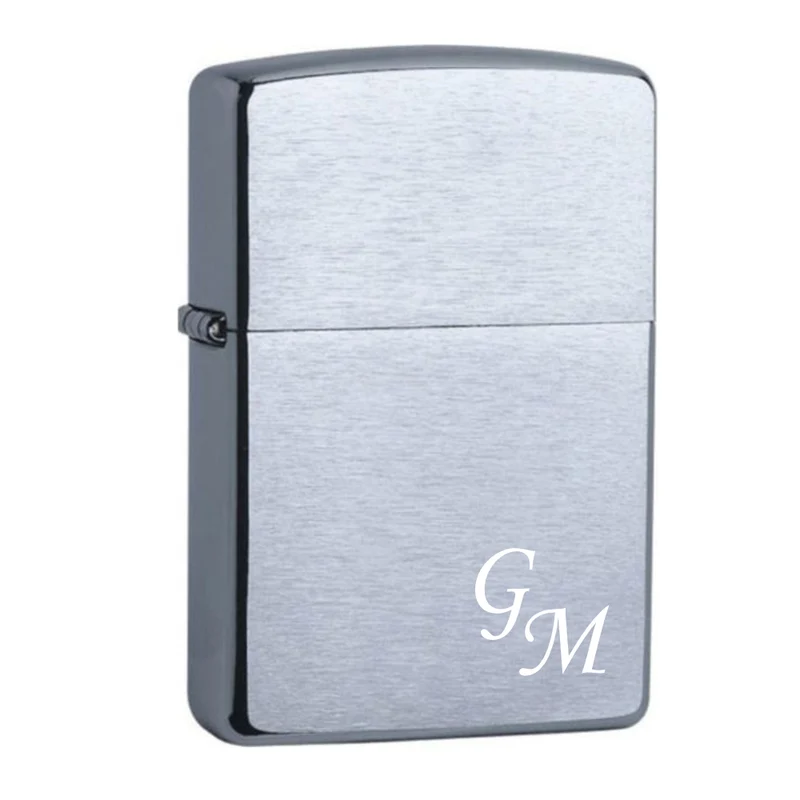 Original Zippo chrome brushed mit Gravur Intialen