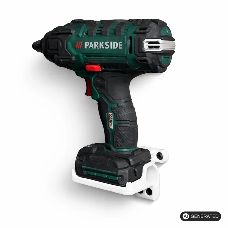 Halterung passend für Parkside 20V Akkus, Wandmontage parallel