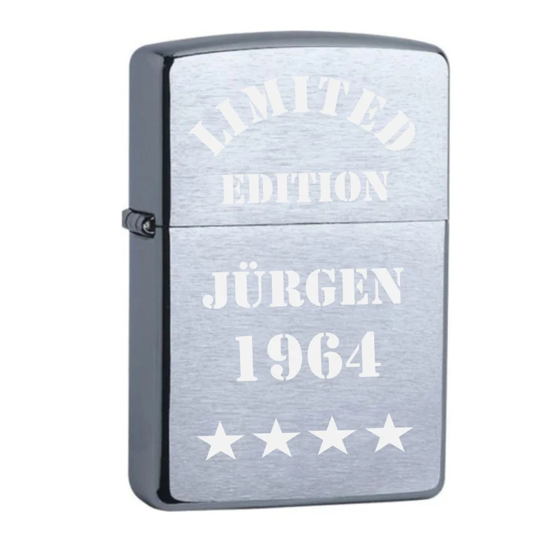 Limited Edition Name und Jahrgang Zippo chrome gebürstet mit Gravur