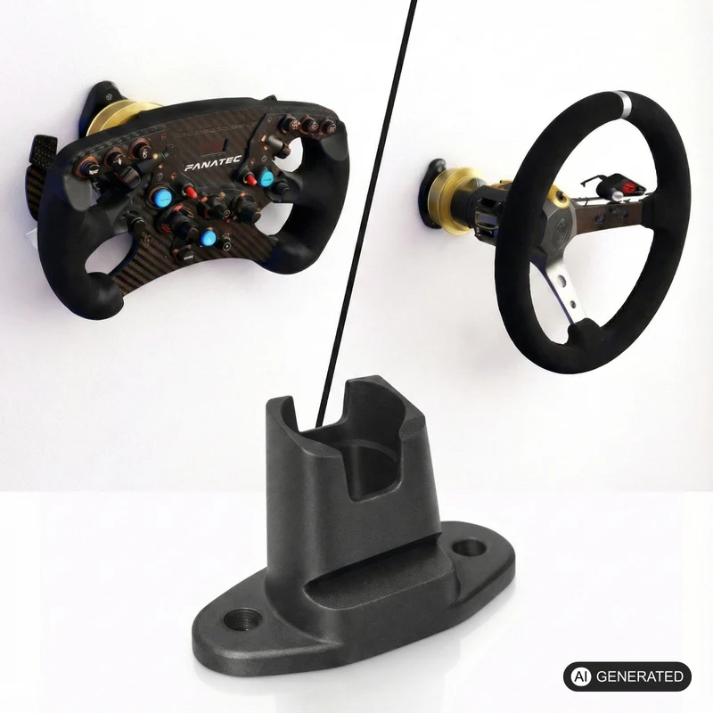 2in1 Halter passend für Fanatec QR2 Lenkrad Quick Release Aluprofil / Wallmount