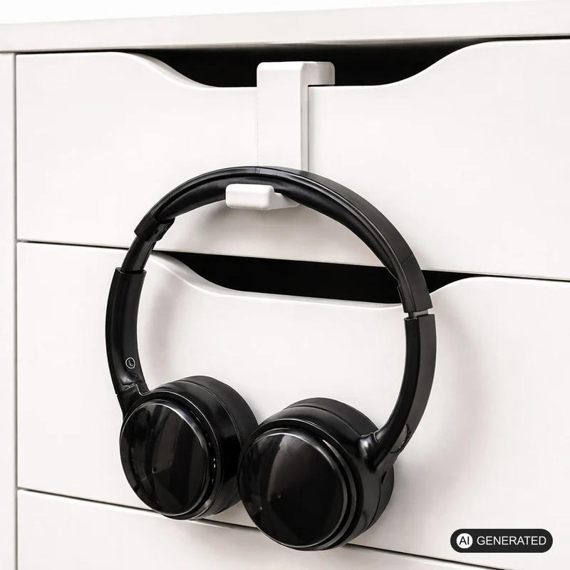 Kopfhörer Headset Halter passend für IKEA ALEX Schublade Schubladenhalter