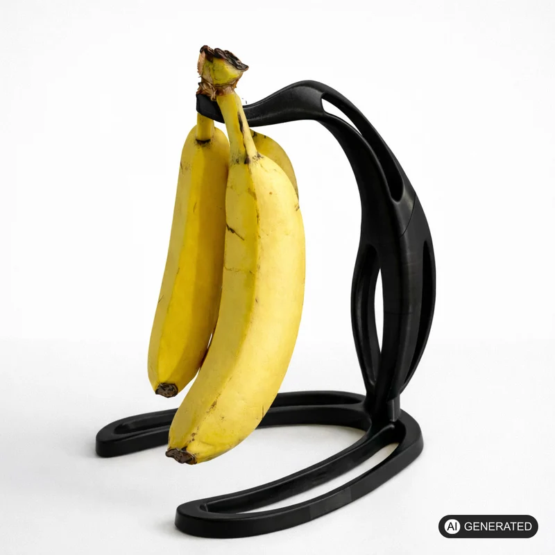 Bananenhalter Küchenregal mit Haken Deko Obstständer mit Bananen Design