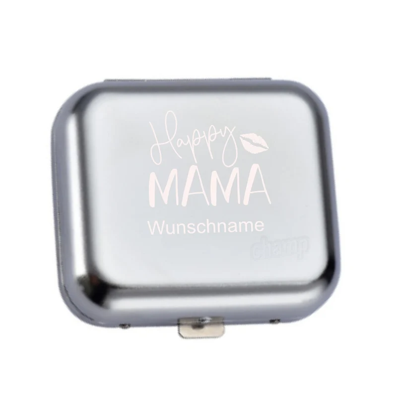 Taschenascher Happy Mama Kußmund und mit Name personalisierbar