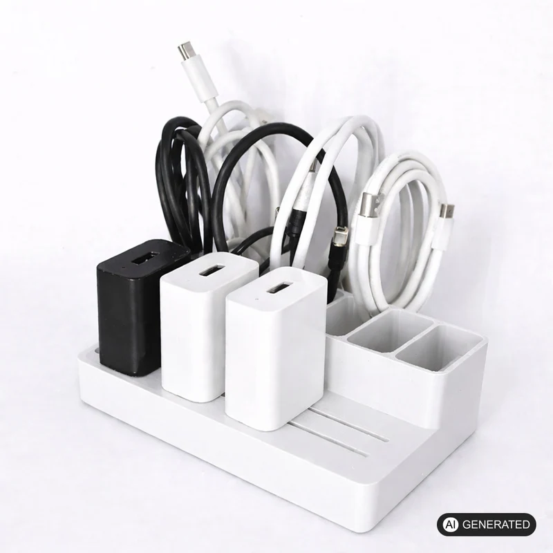 Schreibtisch Organizer für USB Kabel und Stecker