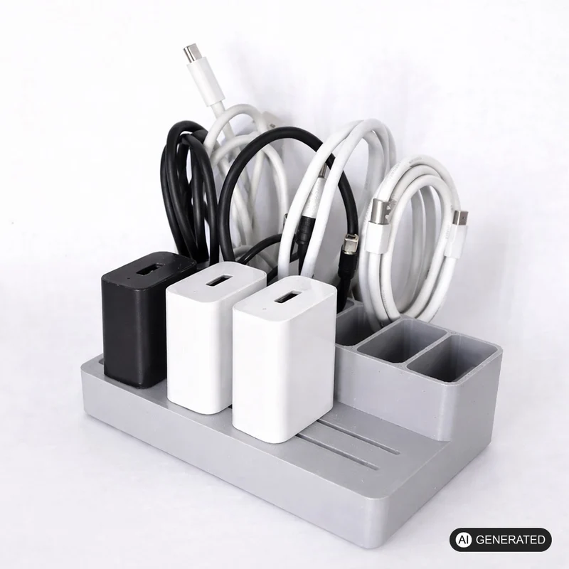 Schreibtisch Organizer für USB Kabel und Stecker