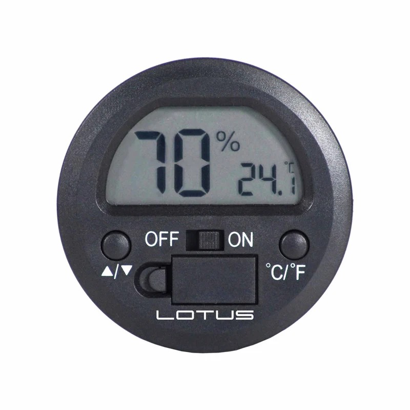 Lotus Digital Hygrometer Round | Humidity & Temperature Meter