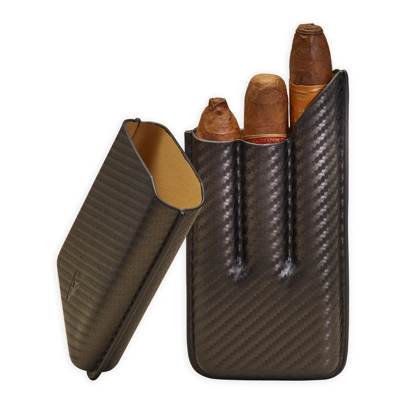 Carbon Fiber 62RG 3-Cigar Case | Premium Cigar Travel Case