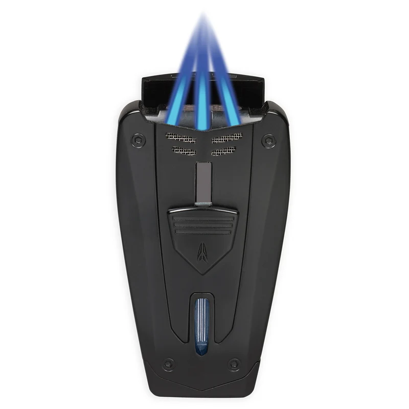 Triple Torch Cigar Lighter with Built-in Punch Tool