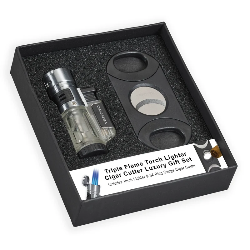 Vertigo Blizzard Big Boy Torch Lighter & Cigar Cutter Gift Set