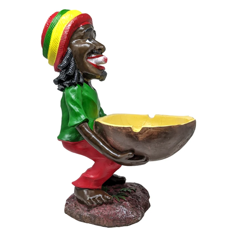 18" Jamaican Man Bowl Ashtray | Handmade Polyresin