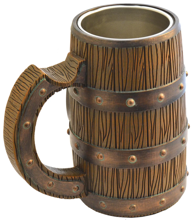 Lotus Wood Barrel Mug with Built-in Cigar Rest