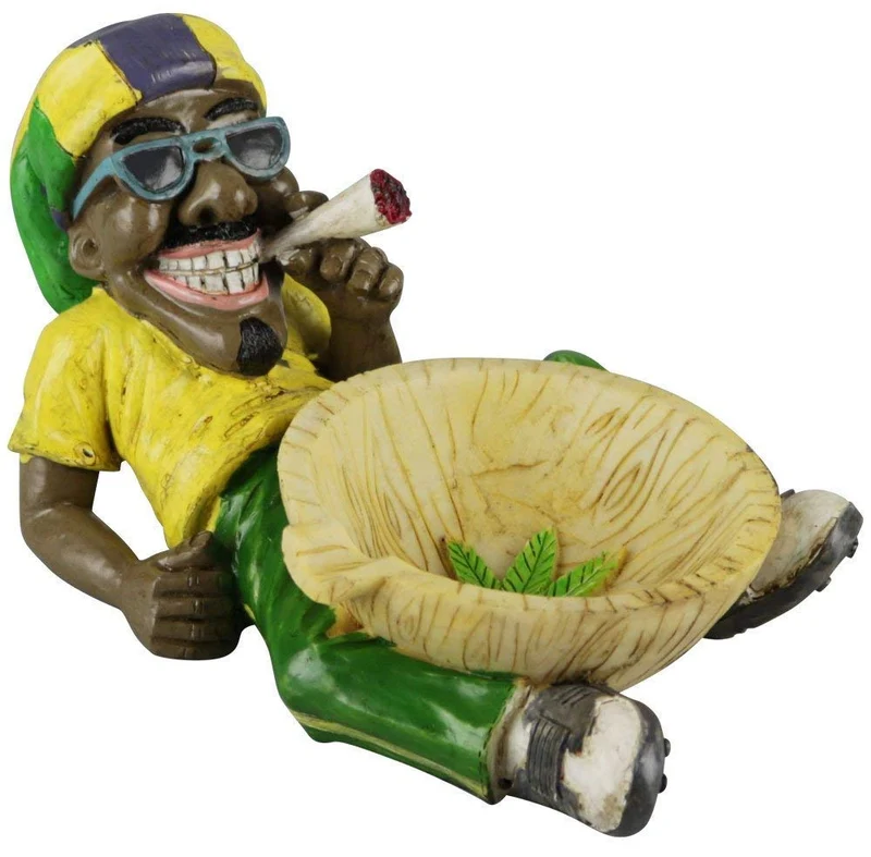 Jamaican Man Cigarette Ashtray - Unique Smoking Decor