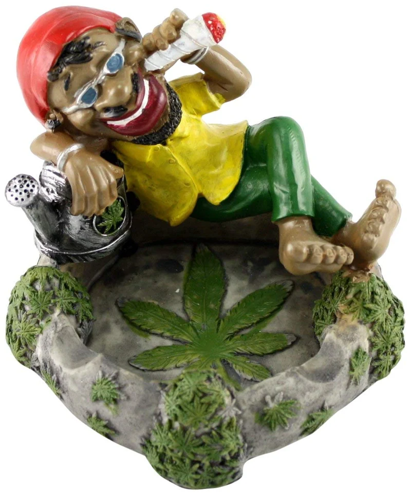 Jamaican Man Ashtray with Glasses - Unique Desk Décor