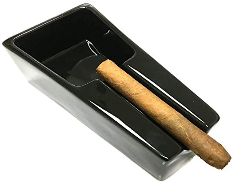 Ceramic Cigar Ashtray - Elegant Single Rest Design