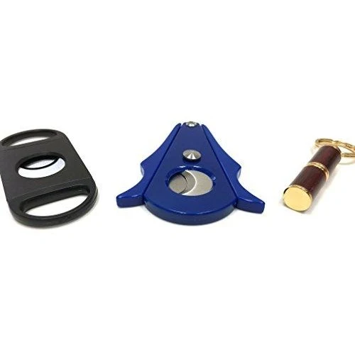 Fess 3-Piece Cigar Cutter Set - Guillotine, Punch & Keychain