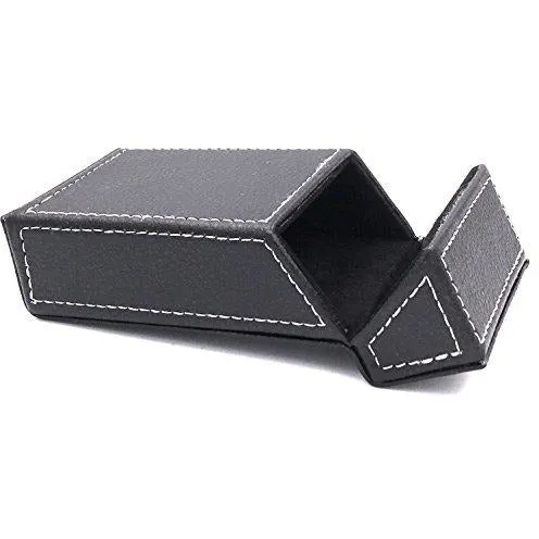 Black PU Leather Cigarette Pack Holder - Magnetic Closure 100mm