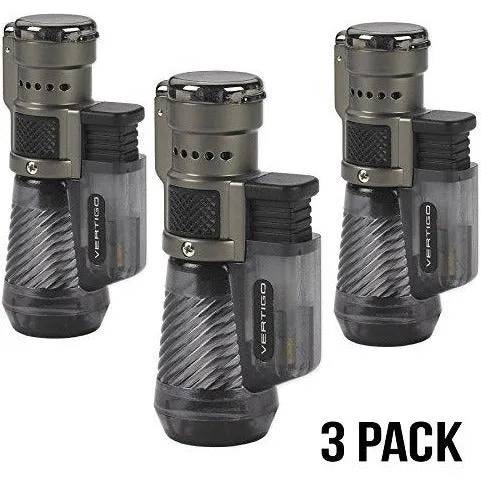 Vertigo Triple Torch Cigar Lighter 3-Pack | Wind-Resistant