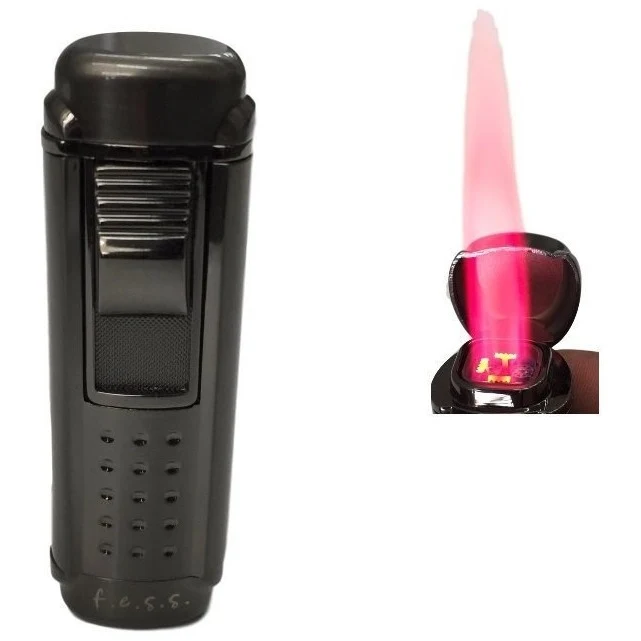 Quad Jet Butane Torch Lighter with Cigar Cutter