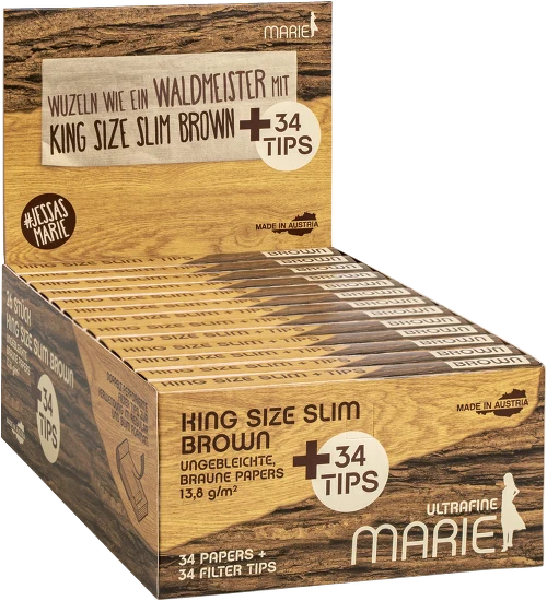 MARIE Brown King Size Slim + Tips