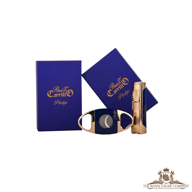 E.P. Carrillo Feuerzeug- und Cutter-Set Blau