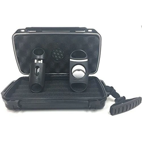 Travel Cigar Humidor Case with Cutter Set - Waterproof
