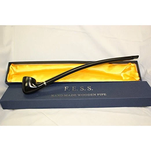 15" Dublin Smooth Churchwarden Tobacco Pipe - Black