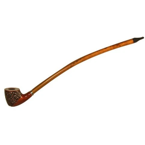 15" Sherlock Cherry Churchwarden Hand Carved Tobacco Pipe