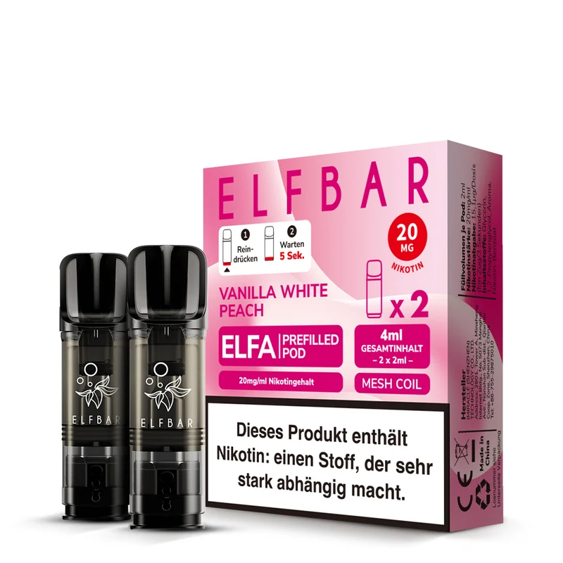 ELFBAR ELFA 2 Pods Vanilla white Peach 20mg/ml