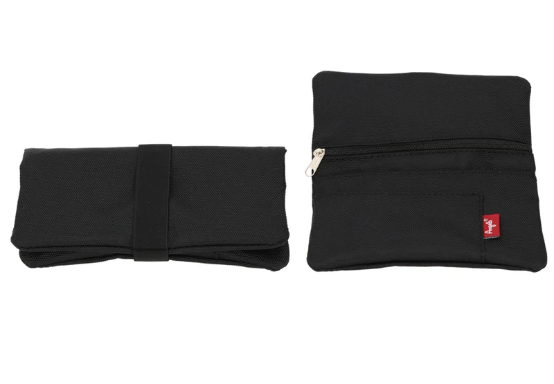 Angelo Feinschnittbeutel Nylon schwarz, 16x9cm mit Gummiband