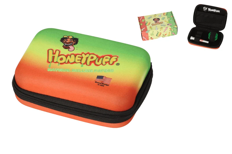 Honey Puff Storage Box 15x10x5cm, incl. Plastikgrinder 3tlg. und Tube 8,5cm