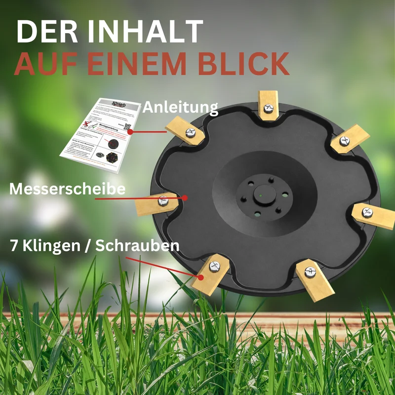 7 Klingen Messerscheibe kompatibel mit Roborock - RockNeo Q-Serie Q105, Q110, S1 Serie S108, S115 inkl. Klingen, hochwertiges Mähroboter Upgrade