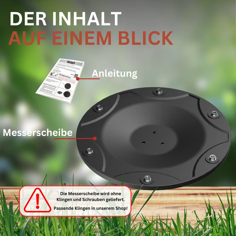 6er Messerscheibe kompatibel mit ECOVACS Goat O500, O800, O1200, G1-800, G1-2000, G1 - Premium Mähteller aus glasfaserverstärktem Kunststoff für 6 Klingen