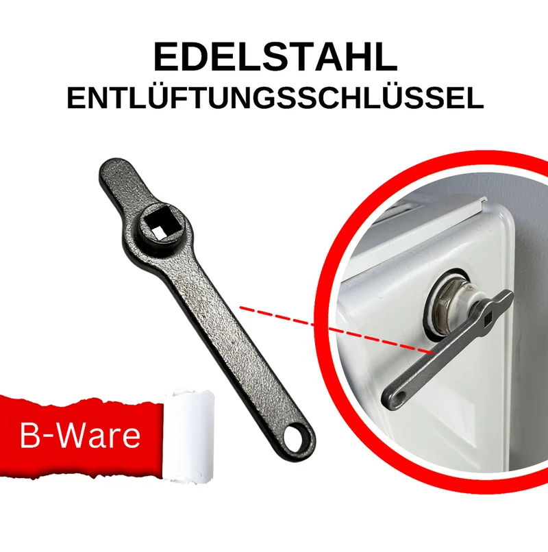 Entlüftungsschlüssel Heizungsschlüssel Heizkörper Entlüftungsgriff V2A B-WARE