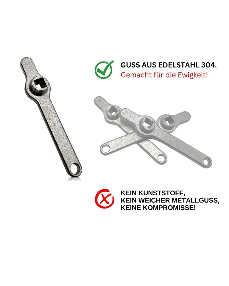Entlüftungsschlüssel Heizungsschlüssel Heizkörper Entlüftungsgriff V2A B-WARE