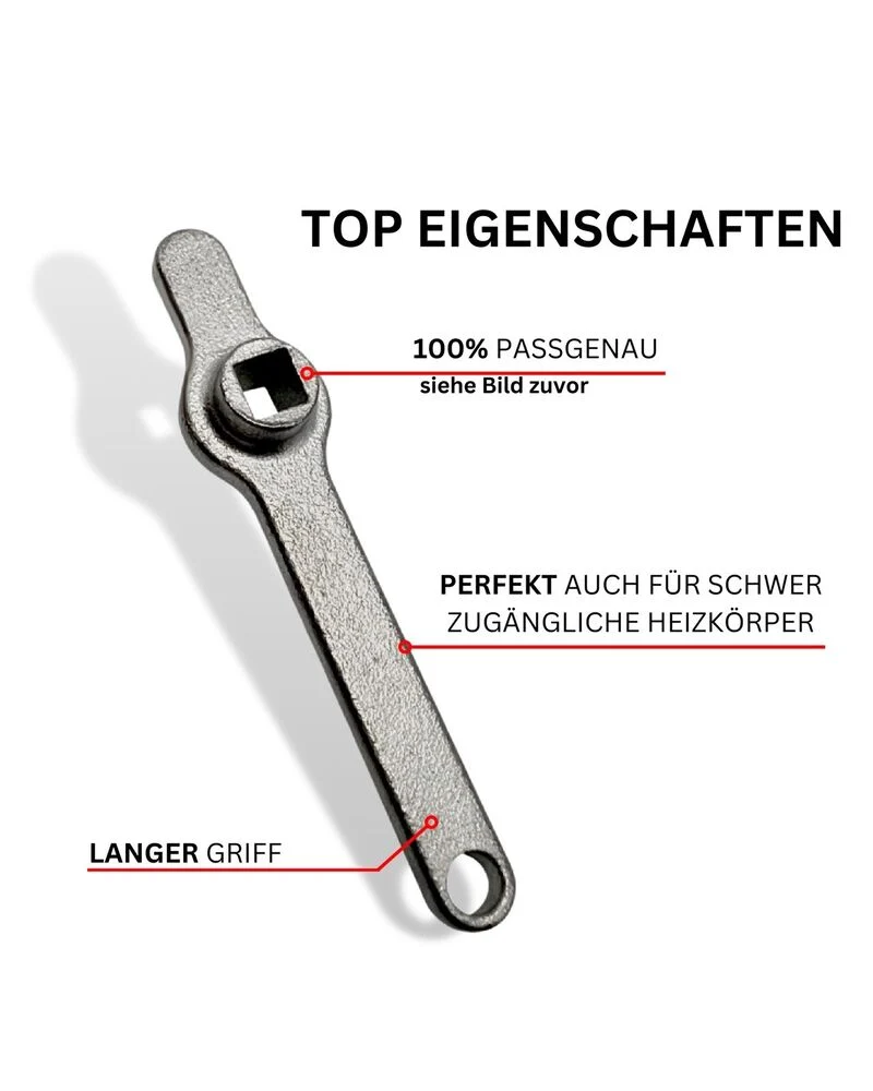 Entlüftungsschlüssel Heizungsschlüssel Heizkörper Entlüftungsgriff V2A B-WARE