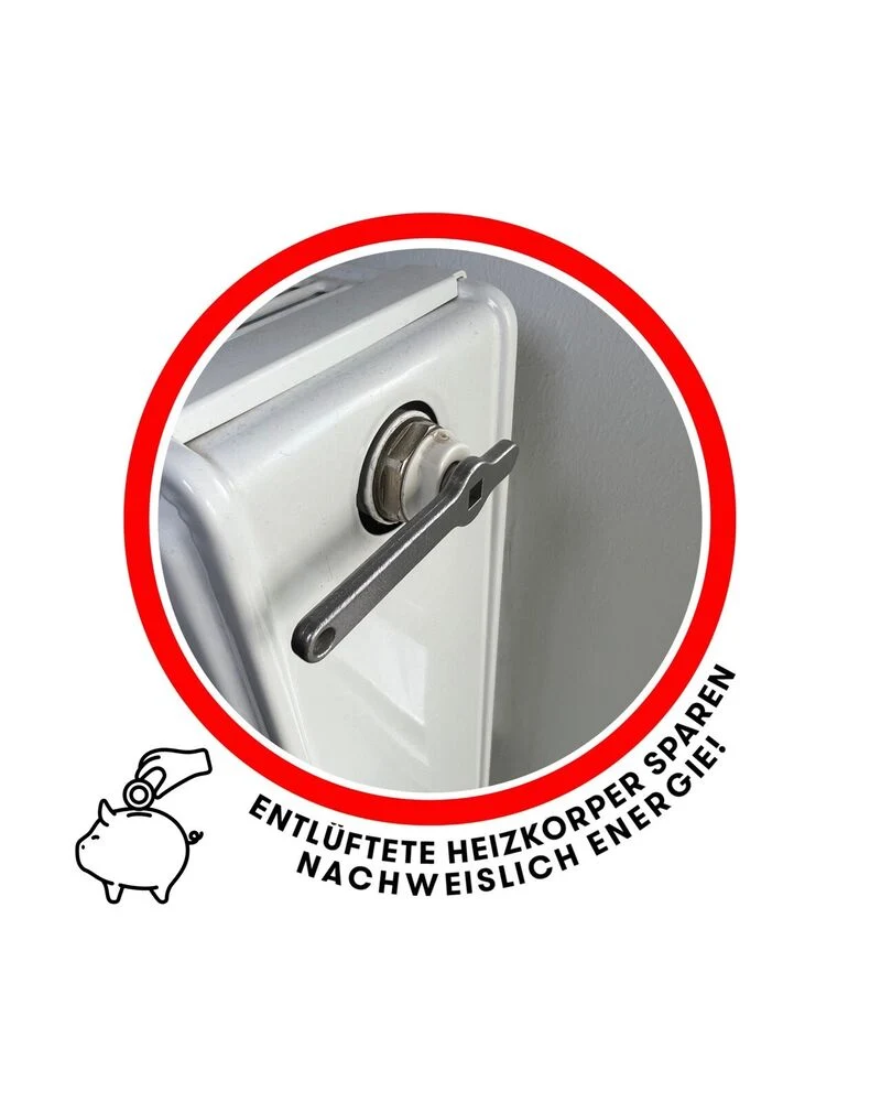 Entlüftungsschlüssel Heizungsschlüssel Heizkörper Entlüftungsgriff V2A B-WARE