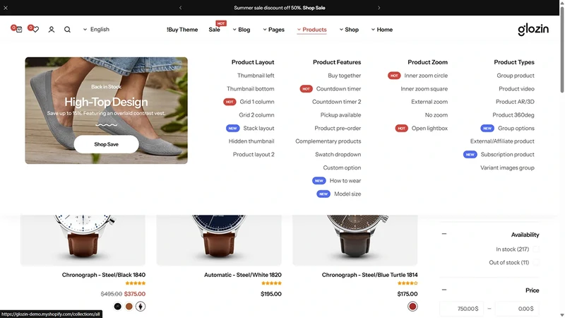 Glozin theme – RTL Demo | RTL Layout & Multilingual