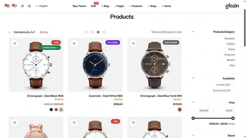 Glozin theme – RTL Demo | RTL Layout & Multilingual