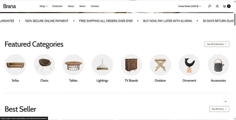 Agile Theme – Brana | Furniture & Home Decor